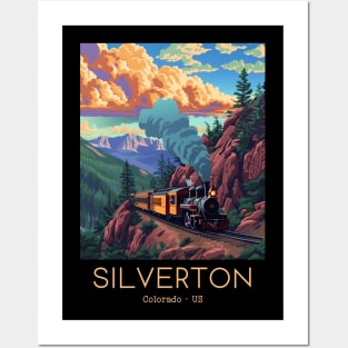 A Vintage Travel Illustration of the Durango and Silverton Narrow Gauge Railroad - Colorado - US Posters and Art